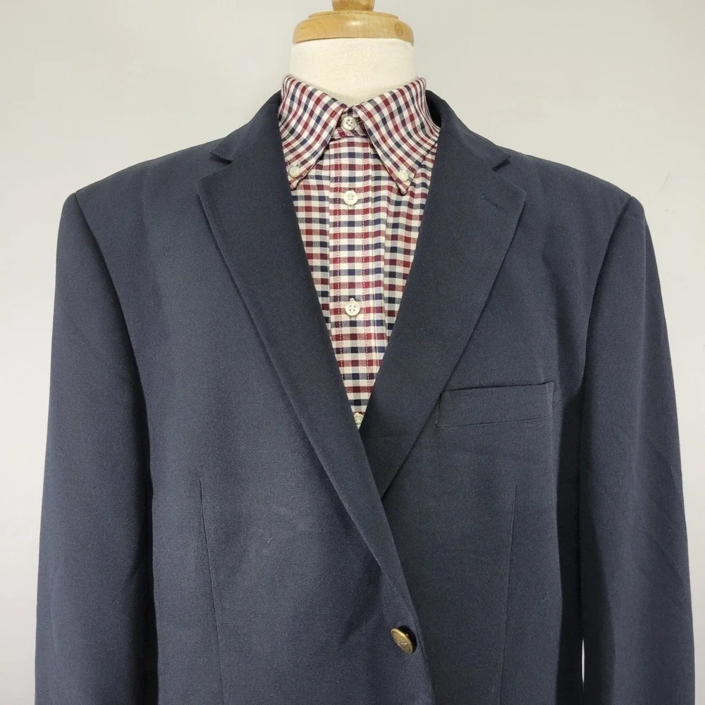Dockers Men's Sport‎ Coat Blazer Two Button Deep Navy Polyester Size 48R